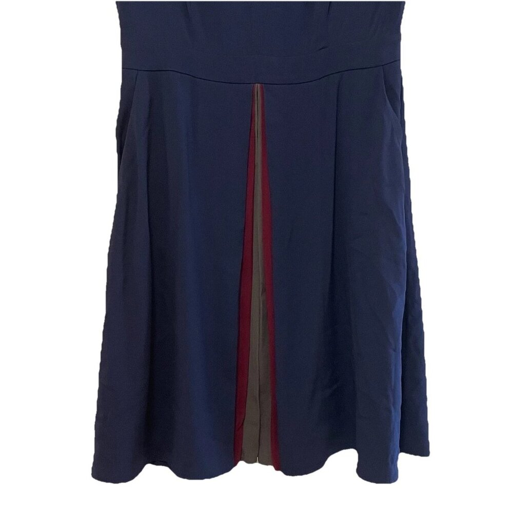 REISS Royal Blue Plum Gray Pleated Elva Dress Sz 6 - Picture 7 of 10